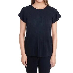 Philosophy Black Flutter Sleeve Blouse